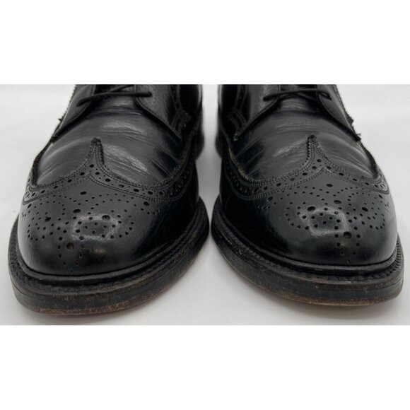 Vintage Florsheim Imperial Size 12D Black Leather Cordovan Wingtip Oxfords 76019 - Picture 2 of 11